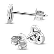 6pairs, Rounded Trinity Knot Silver Stud Earrings, ep258